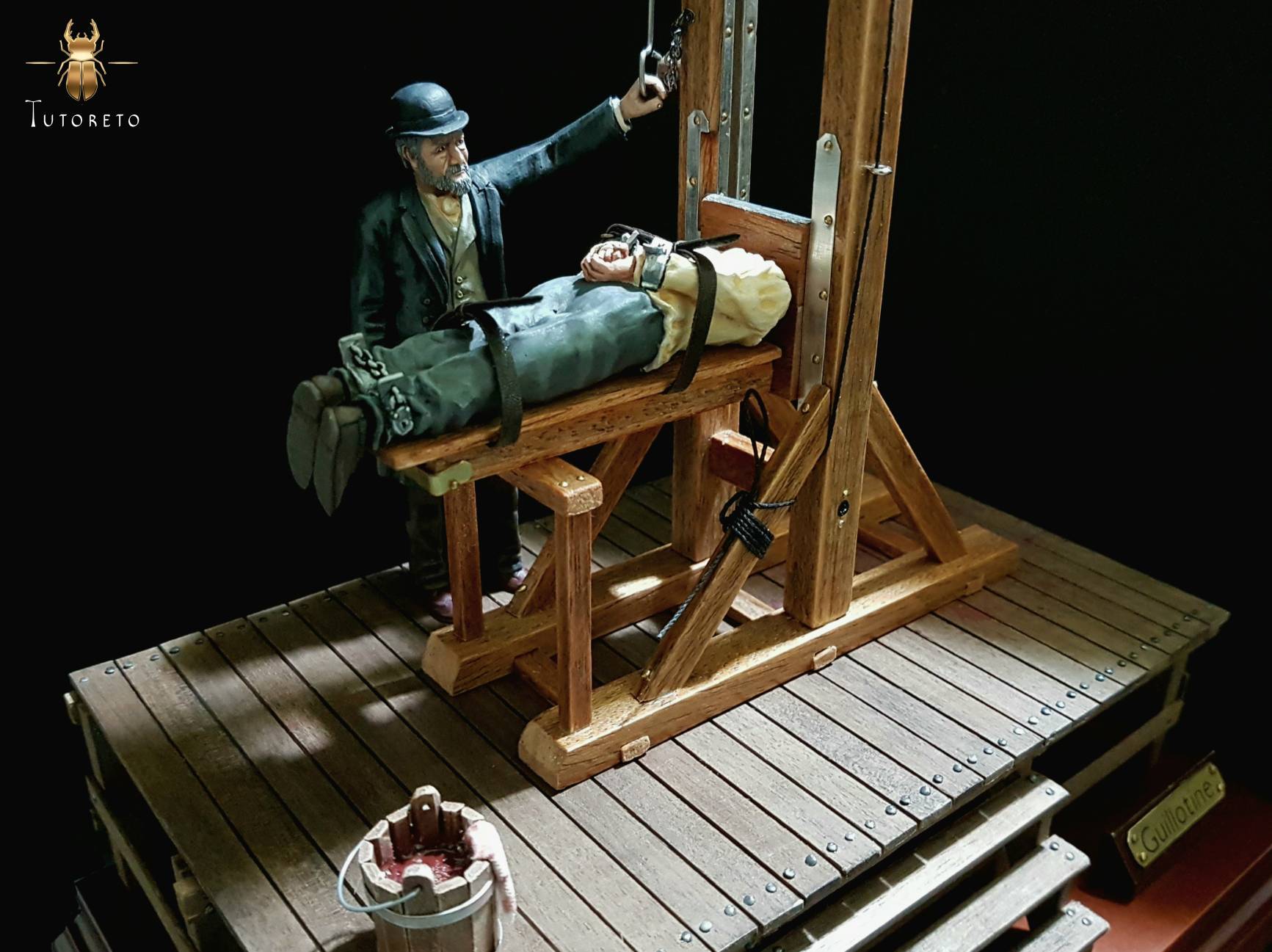 handmade guillotine diorama