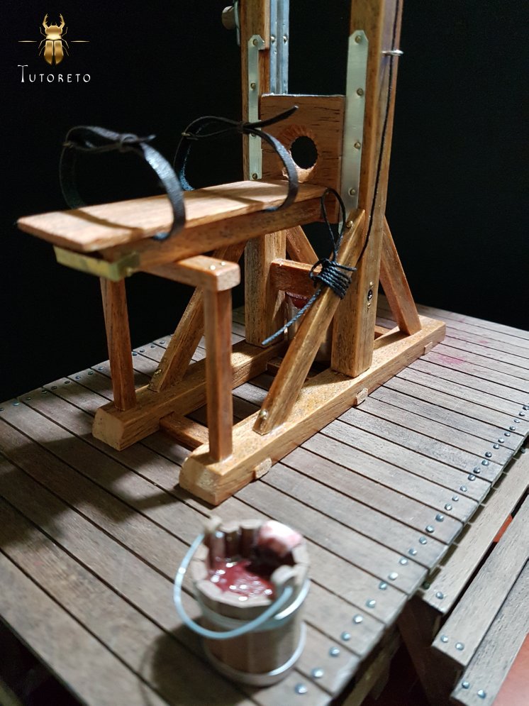 miniature french guillotine with scaffold